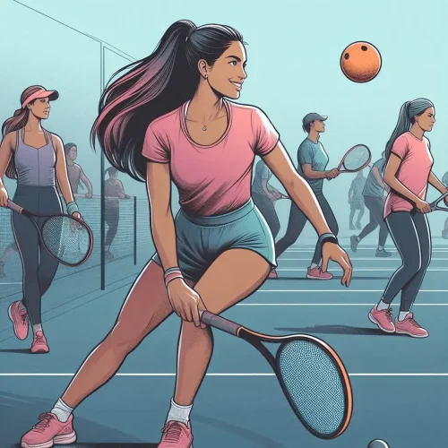 girl with pickle ball handle